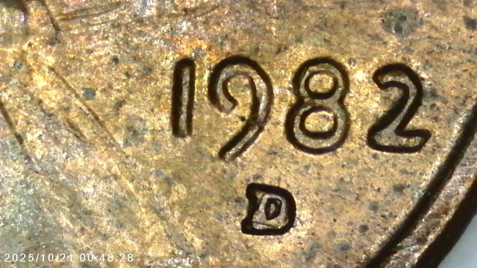 Centavo de cobre Small Date 1982 D 3,1 gramos Foto 2 de 2