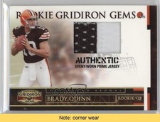 2007 Donruss Gridiron Gear Rookie Gems Jerseys Prime 45/50 Brady Quinn READ 7l6