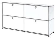 USM Haller Sideboard 2OH x 2 Reihen Weiß mit 4 Klapptüren 