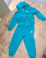Nike Blue Fleece 2-Piece Sweatsuit Set Hoodie  Tapered Pants Boy M