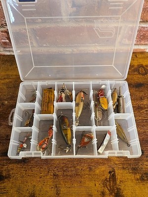 Lot Of 14 Mixed Fishing Lures Heddon Fred Arbogast Johnson's Oil Can Free Ship