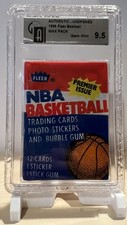 1986 Fleer Basketball Wax Pack - Authentic Unopened - GAI 9.5 Gem Mint