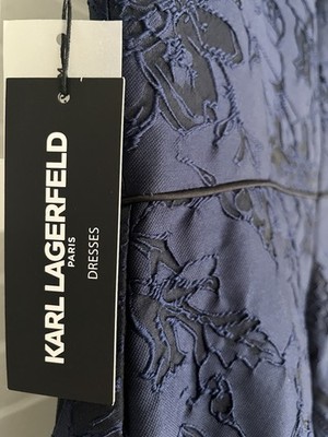 KARL LAGERFELD-PARIS DESIGNER   KLEID FESTLICH GR.14 NEU DUNKELBLAU ABIBALL!!