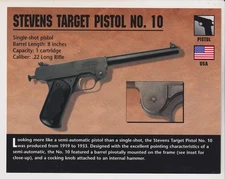 STEVENS TARGET PISTOL NO. 10 Pistol .22 Gun Classic Firearms PHOTO CARD