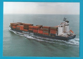 Original RP Postcard Conti Reederei Senator Line M.S. HONG KONG SENATOR at sea