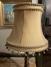 Vintage Downtown Abbey Bell Gold Silk Lampshade Decorative Trim