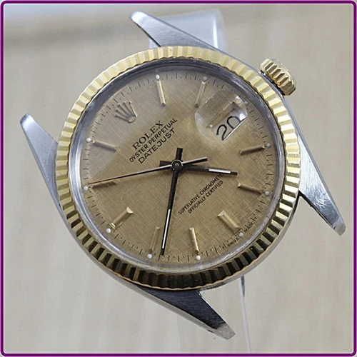 Mens Rolex 16013 18K/SS Champagne Gold Dial Datejust Automatic Watch Head