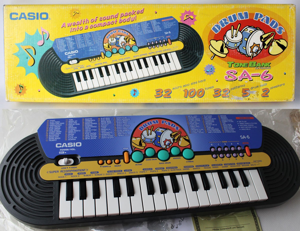 RARE VINTAGE 80'S CASIO SA-6 DRUM PADS TONE BANK KEYBOARD 32 KEYS