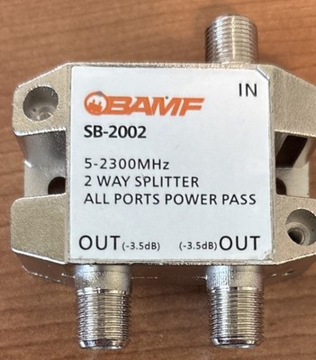 Bamf 2 way splitter- High Performance SB 2002 5-2300 MHz All Ports Power Pass
