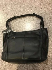 The Sak Los Feliz Black Pebble Leather Medium Tote