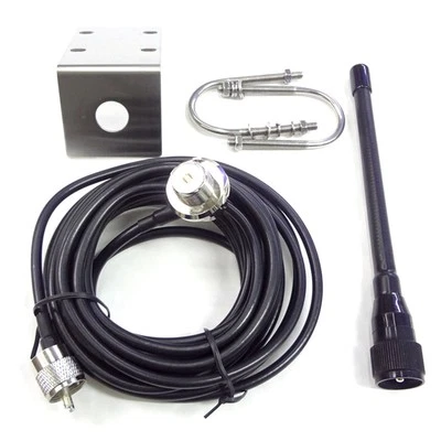 SODIAL VHF Marine Antenna 156-163Mhz Rubber Mast Aerial with 5M RG-58 Cable for2027