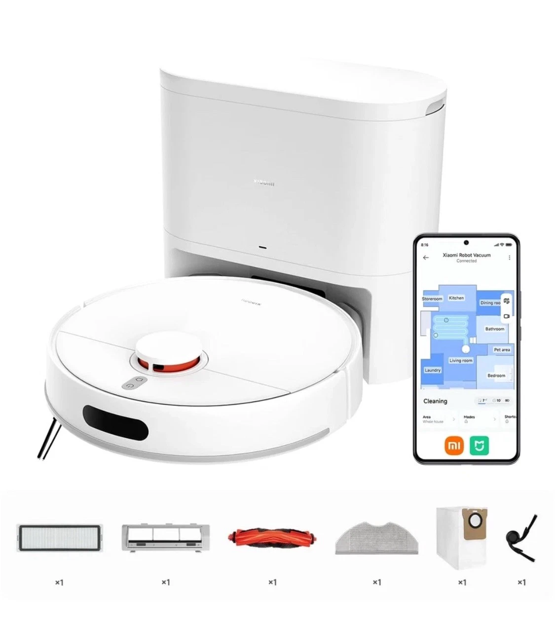 XIAOMI Robot Vacuum H40 10000Pa powerful suction LDS Smart Mapping Used Once