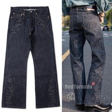 Red Tornado Vintage 16oz Raw Selvedge Denim Pants Men Jeans BOOTCUT Washed Blue