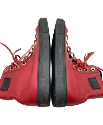 GUCCI / ハイカットスニーカー/39.5/RED/レザー/111 6096 Gucci Leather High top Sneaker 111 6096 Red Woman's 39.5 | eBay