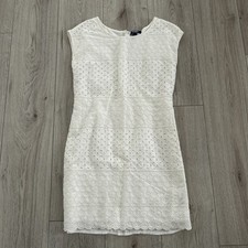 Old Navy White Dress Eyelet Cap Sleve Size S