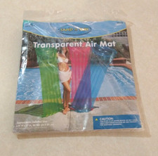 NEW Vintage Inflatable Pool Air Mat Sun N Sand Float 72"x 27" Clear Blue Intex
