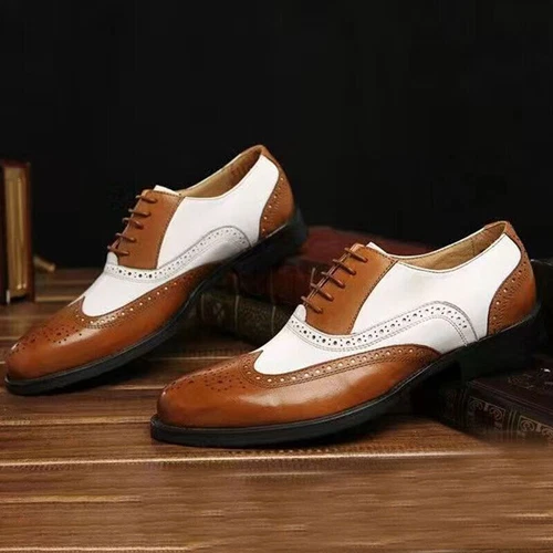 MBT Oxford uomo lacci brogues punta alare ufficio casual scarpa pelle MB