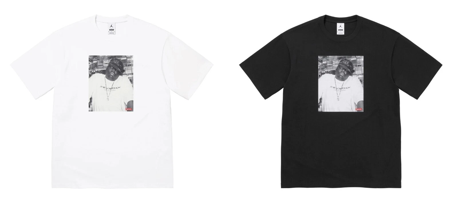 Supreme x Jordan Biggie S/S Top Biggie T Shirt FW24 Noir/Blanc XL XXL (EN MAIN)