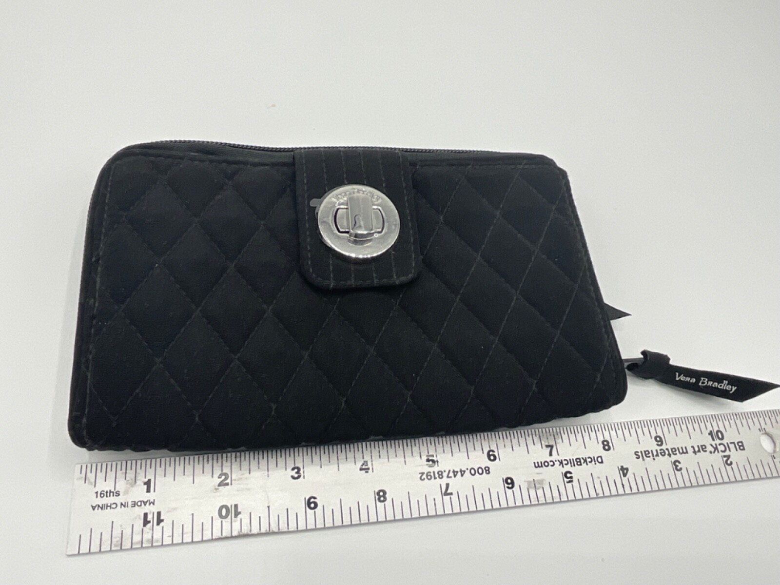 VERA BRADLEY RFID TURNLOCK WALLET CLASSIC BLACK/Microfiber/nt eBay