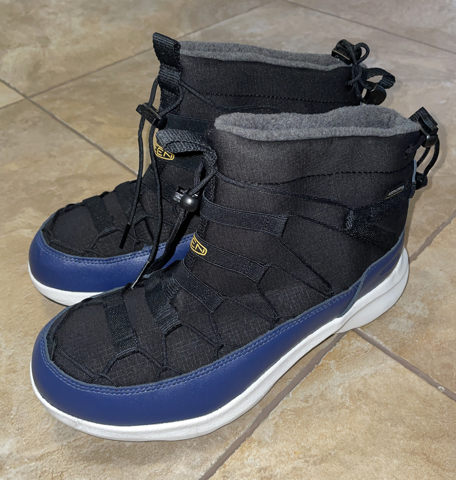 NUOVI stivali impermeabili blu Keen taglia 8 UNEK SNK neri Chukka