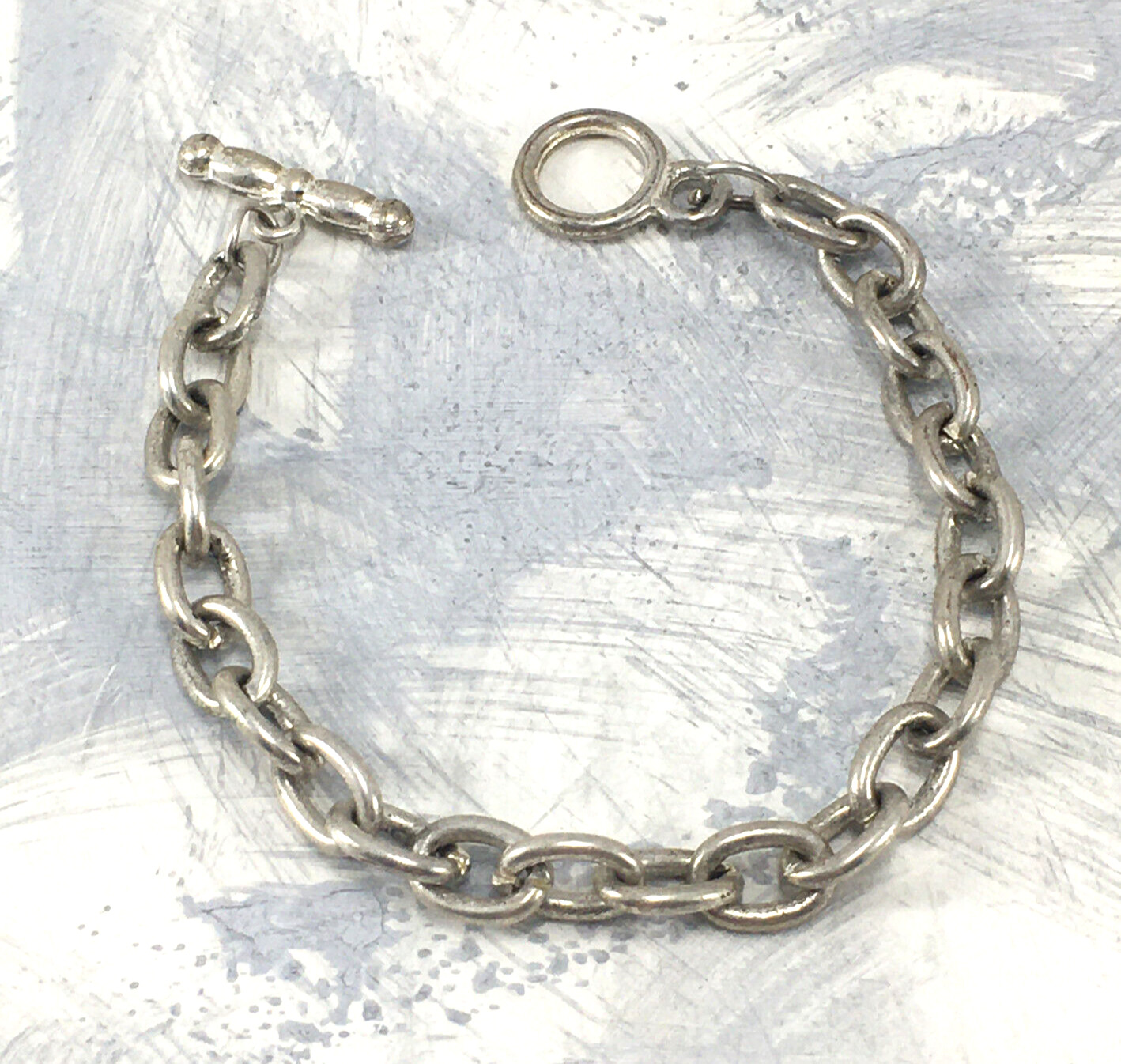 Bracelets Silver Tone Chain Link Single Link Funk… - image 7