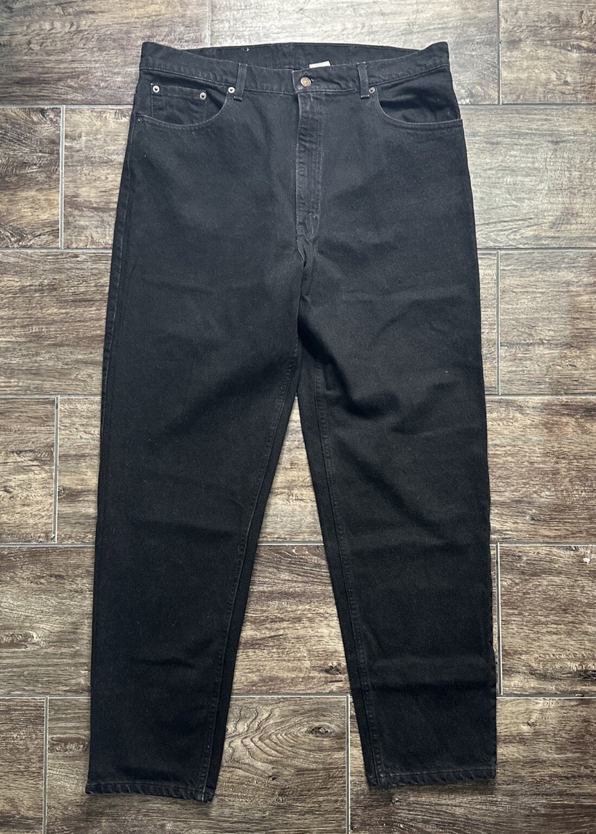 Levi's 550 Relaxed Fit Black Denim Jeans Mens Actual Size 38