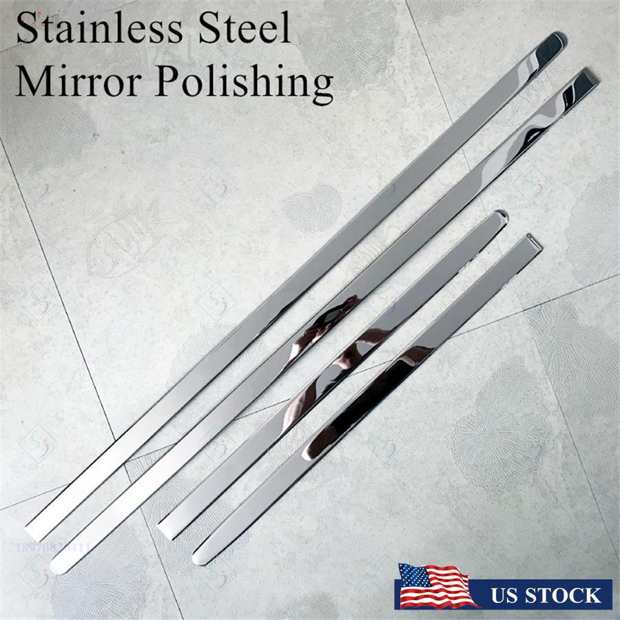 Universal Chrome Side Skirt Door Side Line Sill Garnish Body Molding Trim Cover