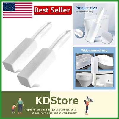 2 ps Toilet Pumice Stone with Handle,Pumice Stone for Toilet Cleaning,Scourin...