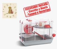 PINO Gabbia per CRICETI Cavie Topi e Piccoli Roditori Accessoriata 45x27x34h