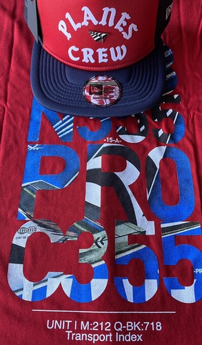 RED NAVY OLD SCHOOL PLANES CREW TRUCKER 