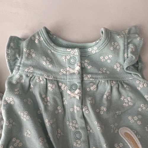 CARTERS One Piece Body Suits NB Baby Girl 3 Rompers Jumpsuits Peplum Cap Sleeve - Picture 5 of 12