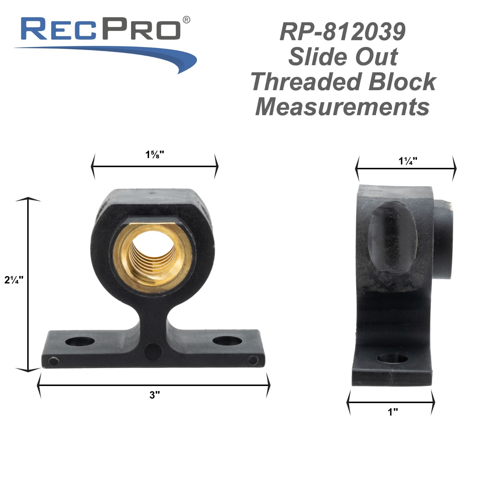 Side Threaded Block RecPro RV Slide Out Threaded Block | T-Block | 3” W x 2.25” H x 1” D | eBay