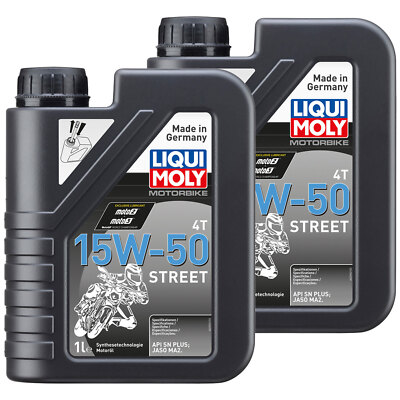 LIQUI MOLY Motoröl High Performance Street Motorenöl Motor Öl 15W-50 2x 1 Liter