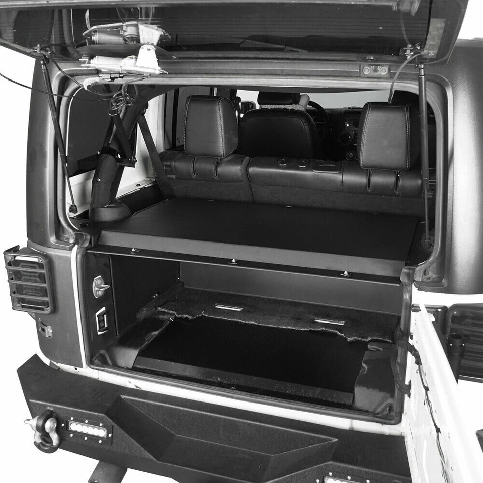Gabinete de cubierta de seguridad de almacenamiento bloqueable para Jeep Wrangler JK 2015-2018 negro Foto 4 de 4
