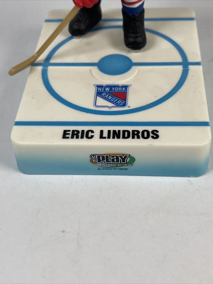 ERIC LINDROS Bobblehead 2001-02 UD NHL Play Makers Cubierta Superior Hockey Rangers Foto 2 de 4