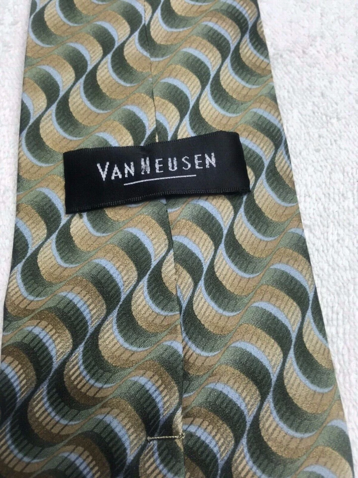 VAN HEUSEN CORBATA HOMBRE VERDE Y DORADO 4 X 60 Foto 4 de 4