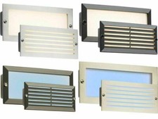 Knightsbridge LED Bricklight Outdoor Brick Wall Light B/Steel-Black Fascia IP54