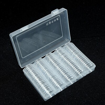 100pcs 27mm Round Cases Coin Storage Capsules Holder Box Container Yyy Gg