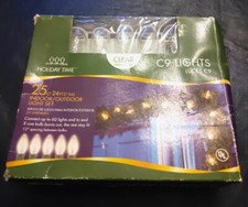 New Holiday Time Clear Lights C9 25 ft count each indoor/outdoor