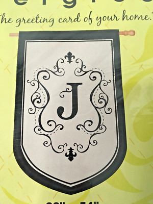 Monogram ''J'' Appliquéd Estate  Flag 36'' X 54'' Decorative Evergreen Enterprises