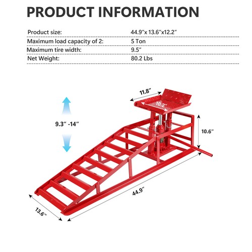 2 PCS 5T hydraulic vehicle ramp oil change heavy-duty adjustable vehicle lift - Picture 8 of 8