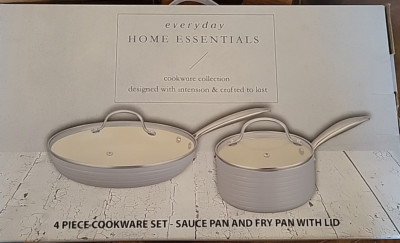 Everyday Home Essentials 4 Piece Cookware Set Sauce Pan And Fry Pan With Lids