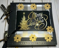 Christmas Scrapbook Gold Black Premade Junk Journal 8x8