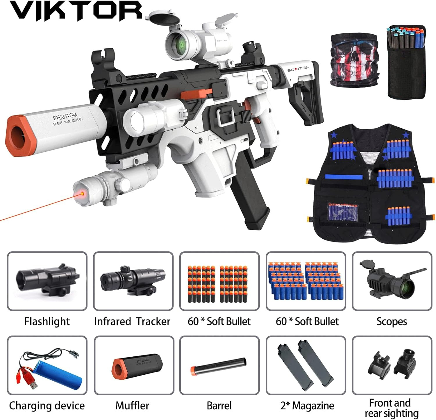Toy Gun Automatic Sniper w Tactical Vest Kit Toy Blaster Arrives By Christmas Philippine