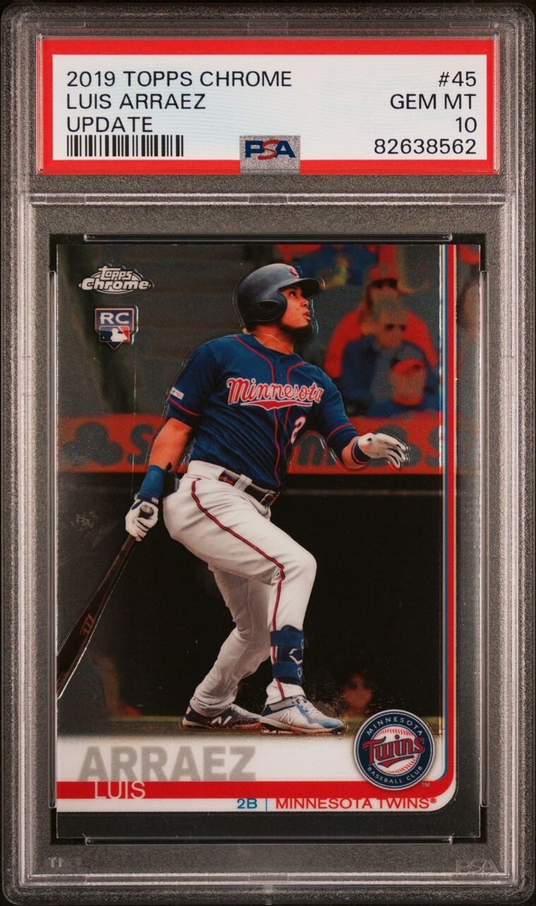 2019 Topps Chrome Update LUIS ARRAEZ rookie RC PSA 10 Gem Mint #45 Twins Padres