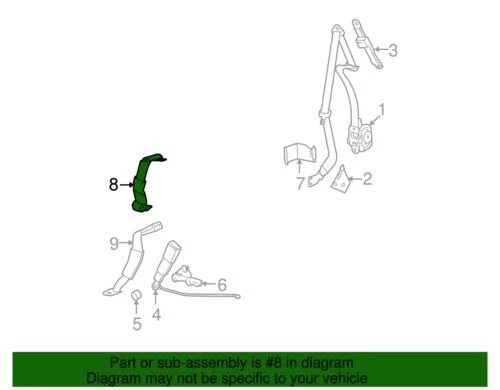 Retractor de cinturón de seguridad central Buick Cadillac Shale 19149466 genuino GM 2006-2011 Foto 2 de 2