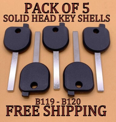 X5 B119 B120 HU100 SOLID HEAD TRANSPONDER KEY SHELL CASE BLANK WITH CHIP SLOT