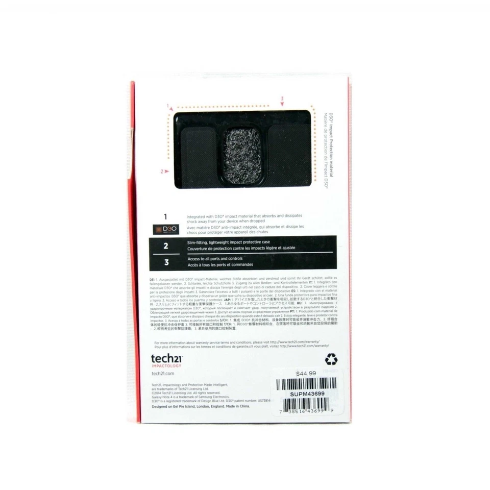 TECH21 CASE FOR SAMSUNG GALAXY NOTE 4 CLASSIC SHELL WALLET CARD ID SLOT T21-4377 - Image 2 of 4