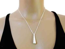 djs Sundance Fine Silver Long Drop Sterling Silver Chain 18" Necklace Minimalist