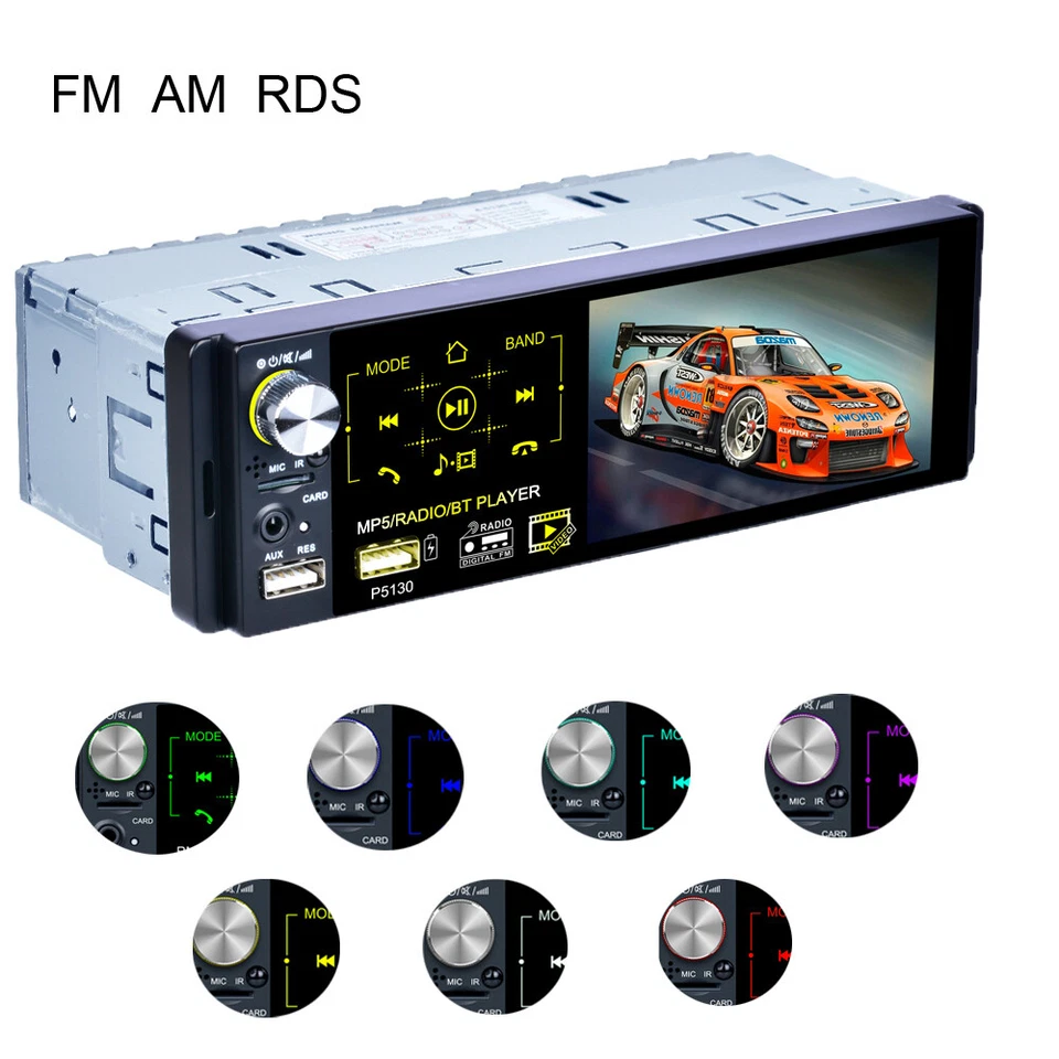 4.1 Zoll 1 Din Autoradio Mit Bluetooth FM Wasserdicht Aux USB SD TF MP5 + Kamera - Bild 4 von 4
